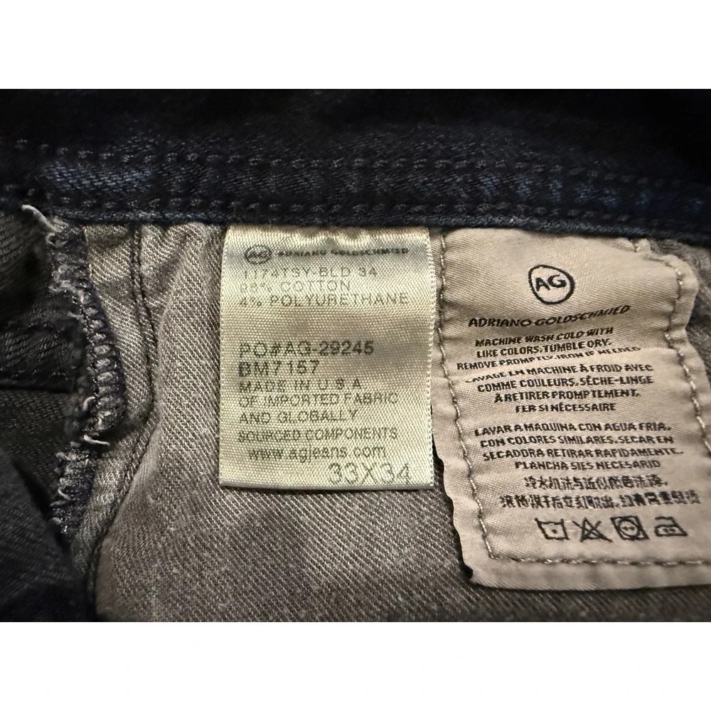 AG Adriano Goldschmied The Graduate Tailored Leg Jeans Dark Indigo 33x34 1174TSY - Picture 7 of 7